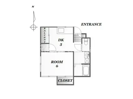 ブラウンホーム(1DK/2階)の間取り写真