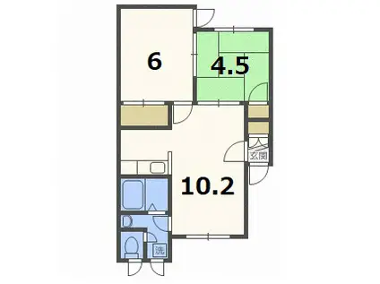 アルバ西野B(2LDK/1階)の間取り写真