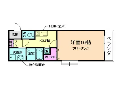 YS ワイズ(1K/3階)の間取り写真