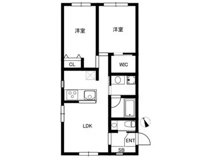サンセリテ南麻布 3階(2LDK/3階)の間取り写真