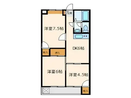 サンハイツヒトミ(3DK/3階)の間取り写真