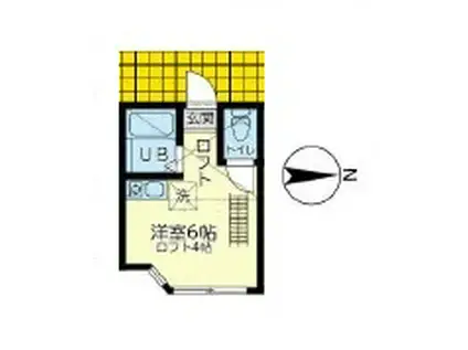 ユナイト鶴見ルーカスの杜(ワンルーム/1階)の間取り写真