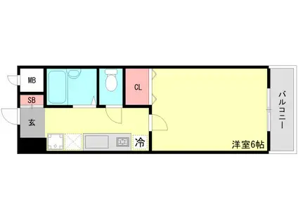 ライブオーク名谷町(1K/1階)の間取り写真