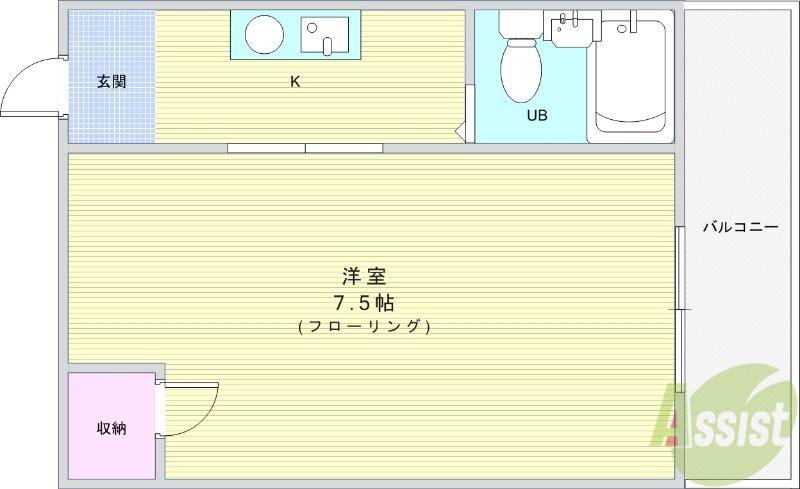 池田丸正ビル(1K/4階)の間取り写真