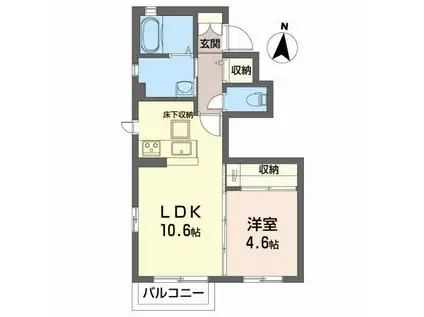 エターナル北町(1LDK/1階)の間取り写真