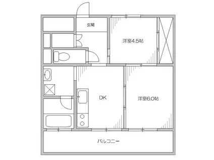 中里ロイマンション(2DK/1階)の間取り写真