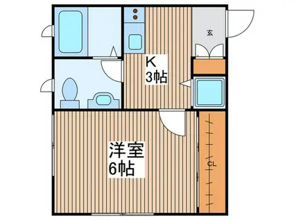 LA CHAMBRE 25(1K/1階)の間取り写真