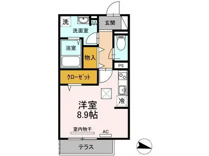 フレッチェ・ボスコII(ワンルーム/2階)の間取り写真