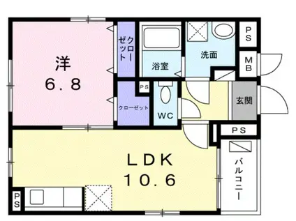 リズルーム(1LDK/4階)の間取り写真