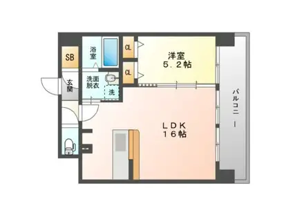 ラ・ドゥセール門真(1LDK/10階)の間取り写真