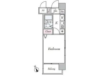 ロイヤルパレス川崎本町(1K/8階)の間取り写真