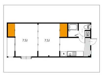 グリーンハイツ原尾島(2DK/3階)の間取り写真
