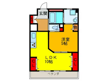 サンリスタ守口(1LDK/2階)の間取り写真