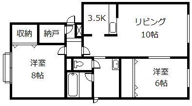 パルフェ III(2LDK/2階)の間取り写真