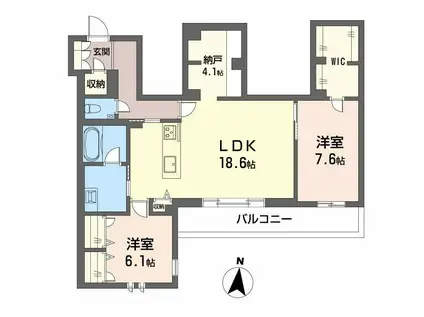 ジョフリエル(2LDK/2階)の間取り写真