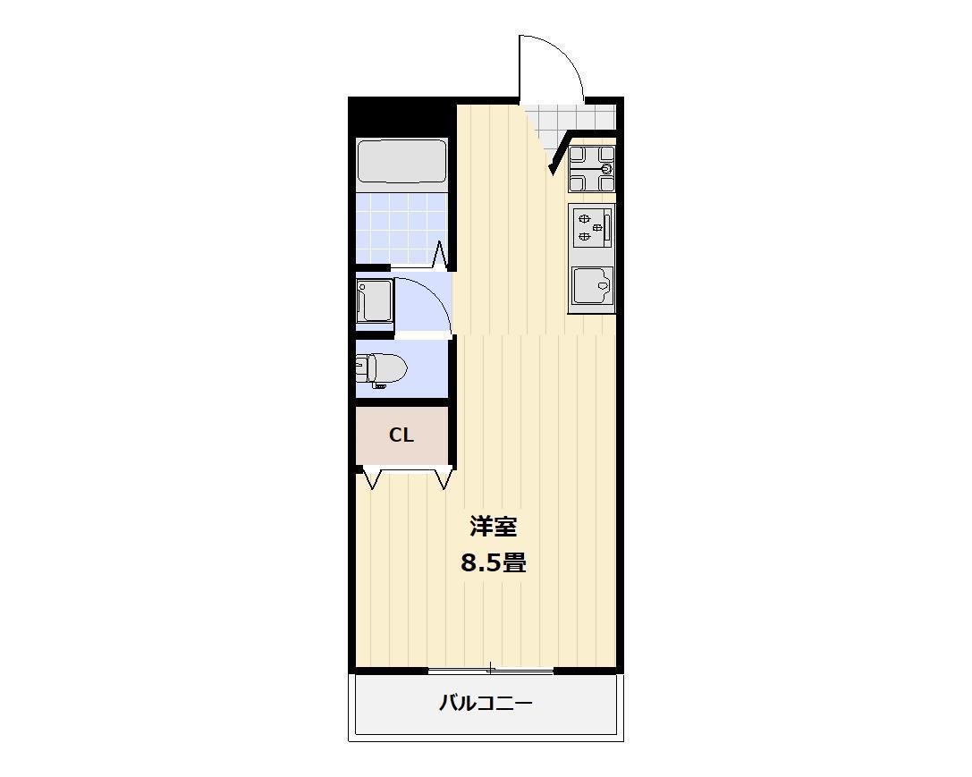 ブランニュータウン(1K/3階)の間取り写真