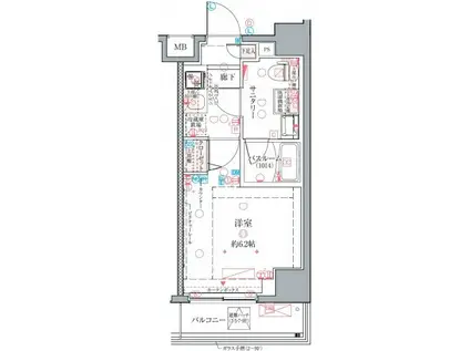 クレヴィスタ綾瀬(1K/5階)の間取り写真