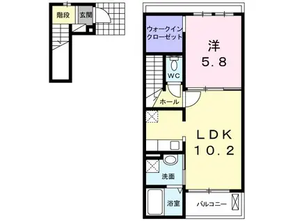 フラン ブリーズ(1LDK/2階)の間取り写真