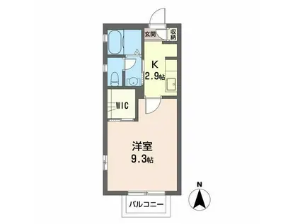 エアルースII(1K/2階)の間取り写真