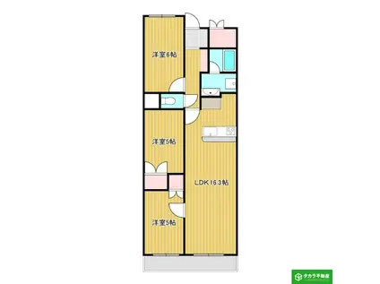 サンクレイドル大分城址公園 弐番館(3LDK/13階)の間取り写真