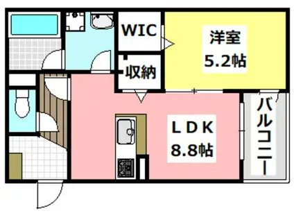 TWO BRIDGE ツーブリッジ(1LDK/2階)の間取り写真