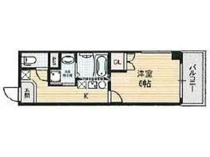 ハルあみだいけ(1K/5階)の間取り写真