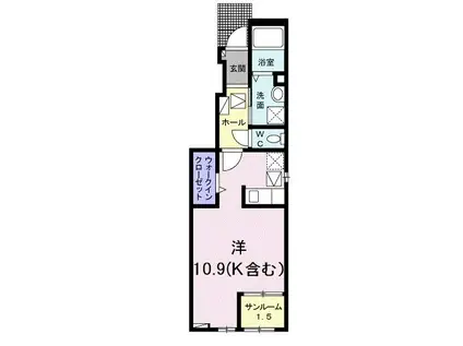 ユーフォリアネクストI(ワンルーム/1階)の間取り写真