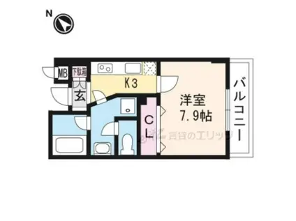 ネオパレス 南茨木(1K/7階)の間取り写真