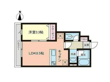 PREMORY名取駅前 A(1LDK/1階)の間取り写真