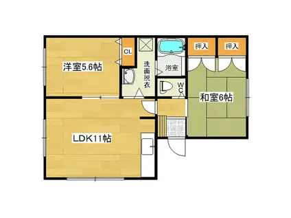 澤山マンション(2LDK/2階)の間取り写真