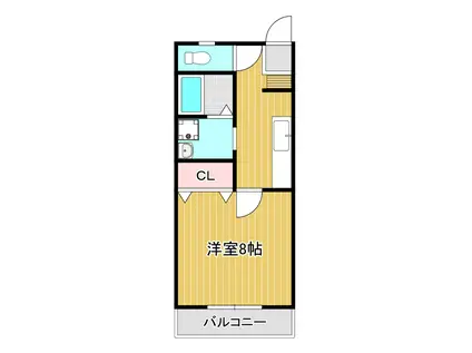 アナナメゾンIV(1K/1階)の間取り写真