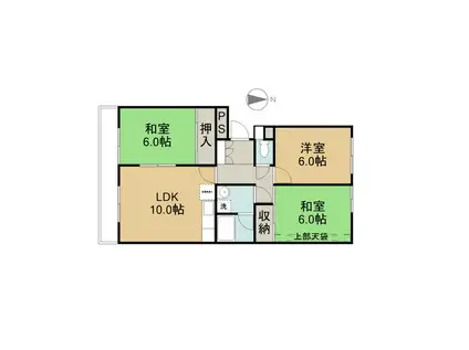 サンフローラ美瀬戸(3LDK/1階)の間取り写真