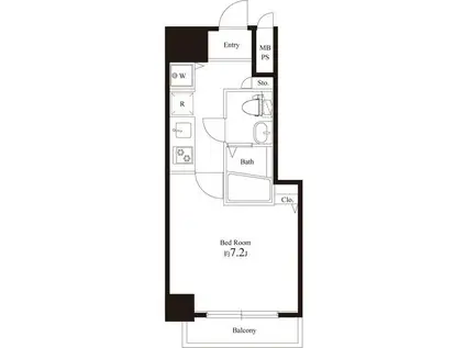 ロイヤルアメニティー西戸山(1K/2階)の間取り写真