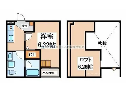 ノワシス(1K/2階)の間取り写真