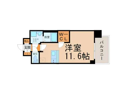 プレサンスTHE栄(ワンルーム/6階)の間取り写真