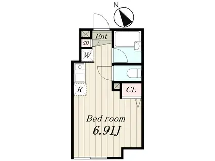 デュオメゾン赤塚ウエスト(ワンルーム/1階)の間取り写真