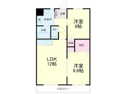 ブライトリー半田山(2LDK/1階)の間取り写真