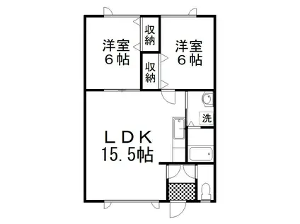 コーポLIFE(2LDK/1階)の間取り写真