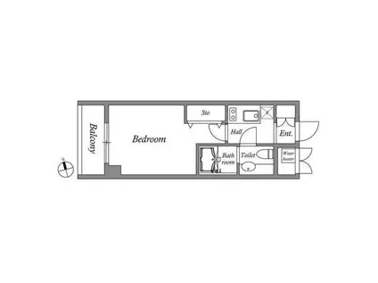 CORVAL東新宿(1K/8階)の間取り写真