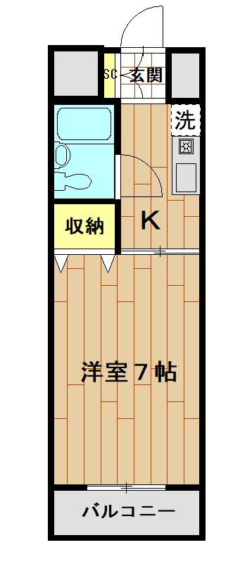 エトワール101(1K/3階)の間取り写真