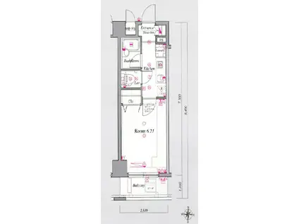 ディム錦糸町(1K/4階)の間取り写真