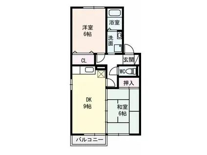 ファミールスギモトI(2DK/2階)の間取り写真