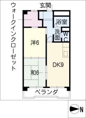 第二辻ビル(2DK/3階)の間取り写真