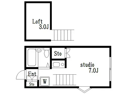 サント・ビラージ・ショウ(ワンルーム/2階)の間取り写真