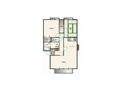 サンシャトレA(2LDK/2階)の間取り写真