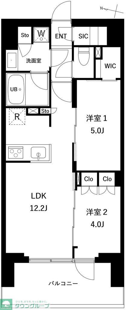 プレディアコート西日暮里(2LDK/12階)の間取り写真