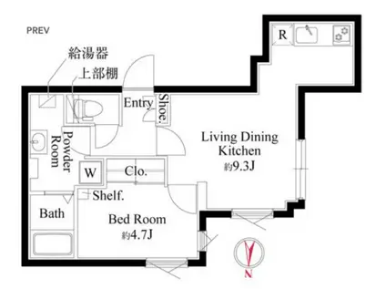 グランパセオ中目黒II(1LDK/3階)の間取り写真