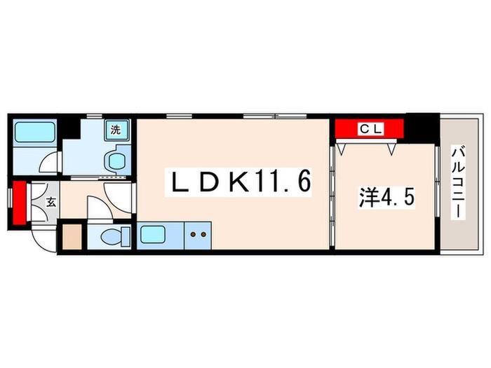 ハイヤーム桜台(1LDK/1階)の間取り写真