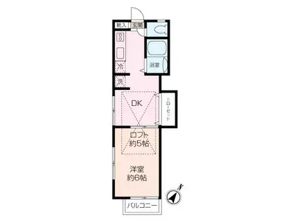 大浜ハイツ二号(1DK/2階)の間取り写真