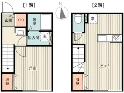 メゾピアノ深川冬木(1LDK/1階)の間取り写真